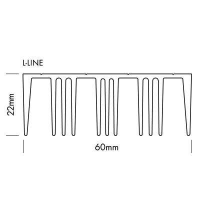 ALU PROFILE L-LINE KÜHLKÖRPER weiss 2m