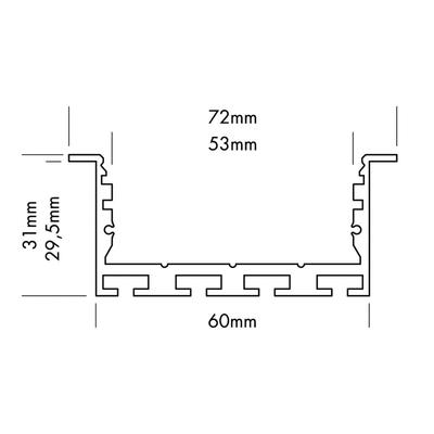 ALU PROFILE L-LINE REC 24 ST weiss 2m