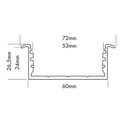 ALU PROFILE L-LINE REC weiss 3m