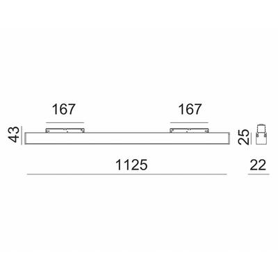 LAVILLA - STRIP 48 25W, schwarz, 3000°K, nicht dimmbar