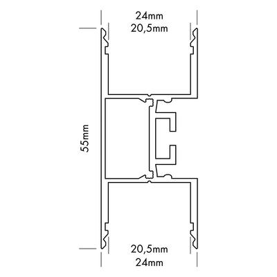 ALU PROFILE M-LINE 2W silber 2m