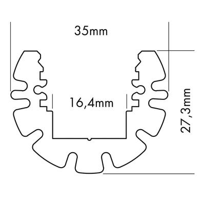 ALU PROFILE M-LINE CIRCLE weiss 3m