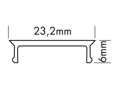 PLASTIC COVER M-LINE FLAT, FROST, 2m