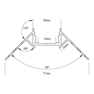 ALU PROFILE M-LINE DRYWALL CORNER EXTERNAL silber 2m