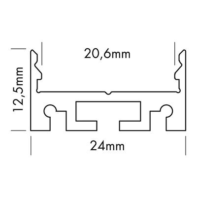 ALU PROFILE M-LINE EXTRA LOW 24 schwarz 2m