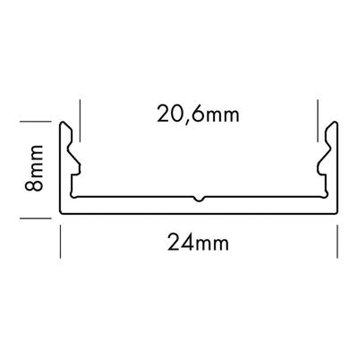 ALU PROFILE M-LINE EXTRA LOW weiss 3m