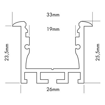 ALU PROFILE M-LINE REC 24 silber 2m