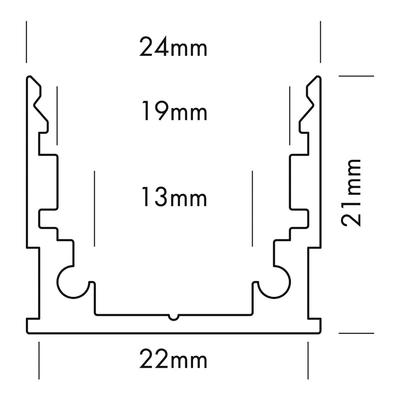 ALU PROFILE M-LINE STANDARD weiss 3m