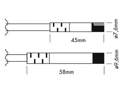 2-POL MONO MINI KABEL weiblich auf offenes Kabelende 100cm