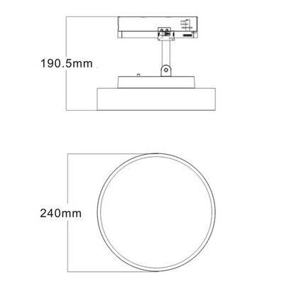 MOON 3F 240, 10W - 22W, 230VAC, 3000°K/3500°K/4000°K, schwarz