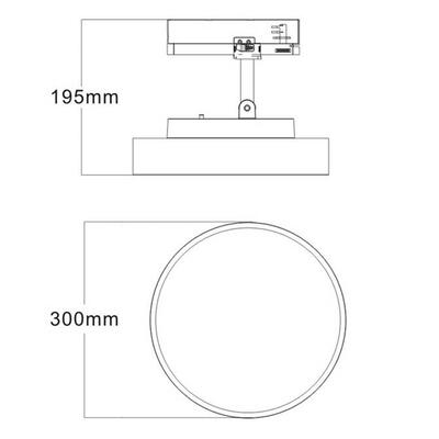 MOON 3F 300, 25W - 34W, 230VAC, 3000°K/3500°K/4000°K, schwarz