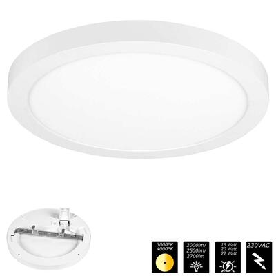 MOON ADJUST 300, IP20, 230VAC, white, CCT 3000/4000°K, 16/20/22 Watt