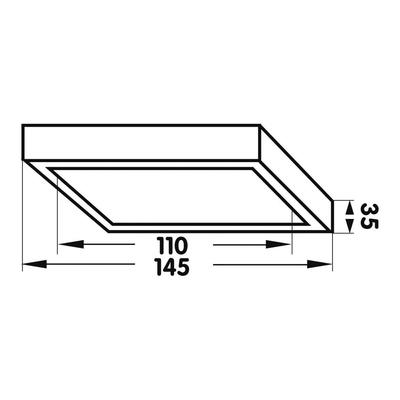 MOON 145 SQUARE, IP54, 230VAC, weiss, CCT 2700/3000/4000°K