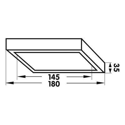 MOON 180 SQUARE, IP54, 230VAC, weiss, CCT 2700/3000/4000°K