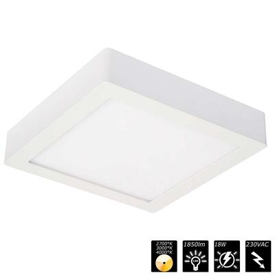 MOON 240 SQUARE, IP54, 230VAC, weiss, CCT 2700/3000/4000°K