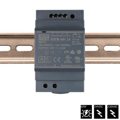 MEAN WELL SCHALTNETZTEIL DIN RAIL 24 VDC - 60 Watt