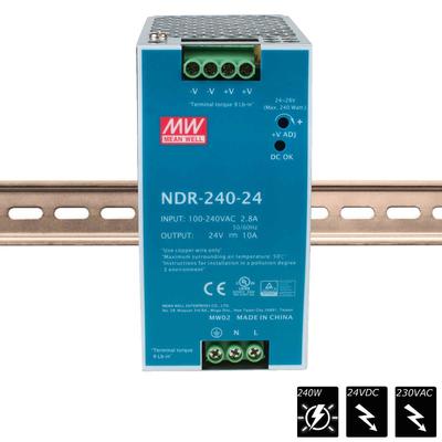 MEAN WELL SCHALTNETZTEIL DIN RAIL PLUS 24 VDC - 240 Watt