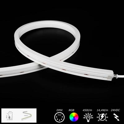 NEON FLEX 1220 SIDE DMX512 RGB - 10SEG - 10P - 14.4W 24V per m