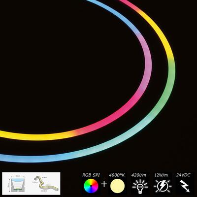 NEON FLEX 3D 1616 DIGITAL RGBW (4000K) - 8 SEG - P8 - 24V 12W per m