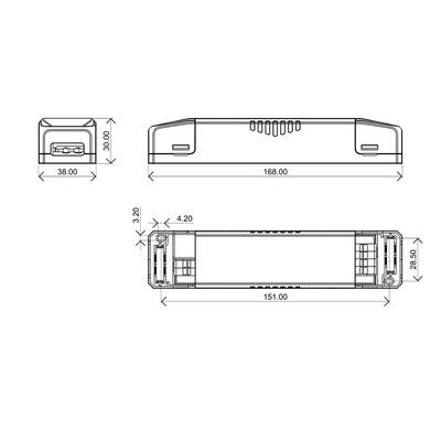 LINEAR SWITCHING POWER SUPPLY dimmable DALI-II/PUSH-DIM CV PWM 45 Watt
