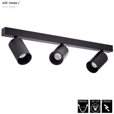 VISION - ORIENT 3 GU10, schwarz, 230VAC, exkl. Lampe