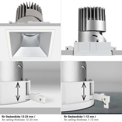 PERFORMANCE L STD SPOT FIXED square, Refl. schwarz, 35°, WW