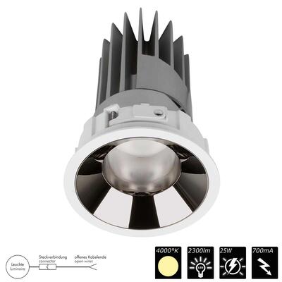 PERFORMANCE S POWER STD SPOT FIXED round, Refl. chrom schwarz, 40°, NW