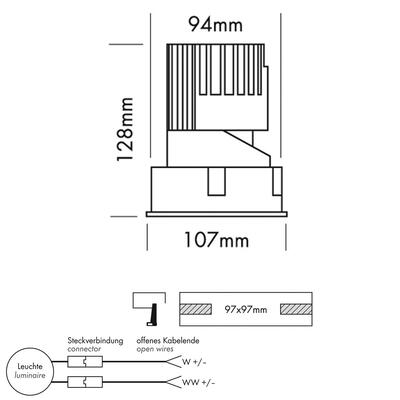 PERFORMANCE S STD SPOT FIXED square, Refl. gold, 30°, DY