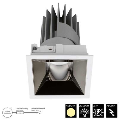 PERFORMANCE S POWER STD SPOT FIXED square, Refl. chrom schwarz, 30°, NW