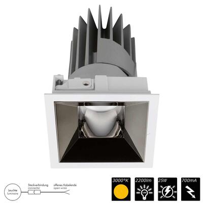 PERFORMANCE S POWER STD SPOT FIXED square, Refl. chrom schwarz, 30°, WW