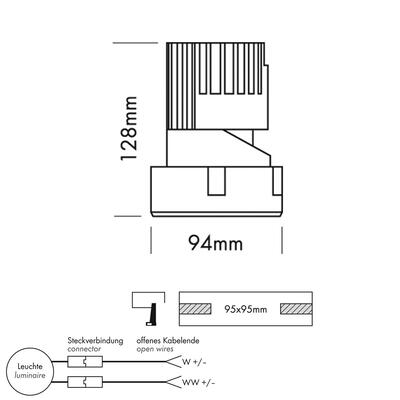 PERFORMANCE S TRIML SPOT FIXED square, Refl. silber, 30°, DY