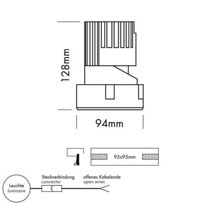 PERFORMANCE S TRIML SPOT FIXED square, Refl. weiss, 40°, SWW