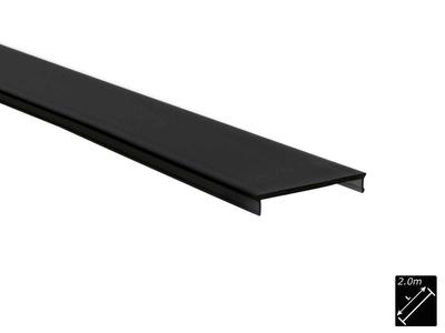 PLASTIC COVER SQ-LINE FLAT, BLACK, 2m