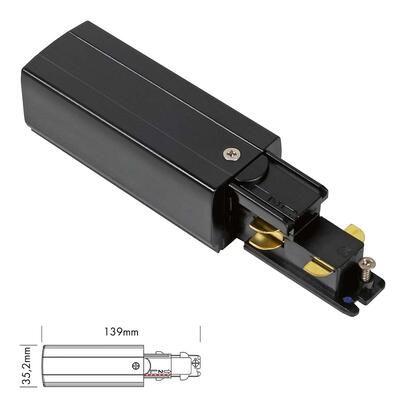 KABELANSCHLUSS für 3-PHASEN DALI STROMSCHIENEN, links, schwarz