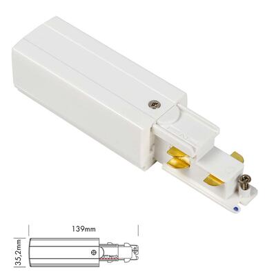 KABELANSCHLUSS für 3-PHASEN DALI STROMSCHIENEN, links, weiss