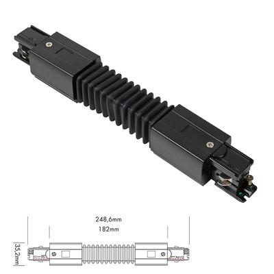 3 Fase Track Flexible Connector, +/-90°, black