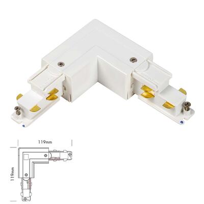 3 Fase DALI Track L-Connector - white right