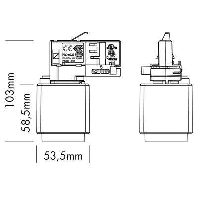 STECKDOSEN MULTI ADAPTER für 3-PHASEN STROMSCHIENEN, SCHUKO, weiss