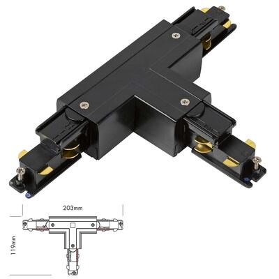 3 Fase DALI Track T-Connector - black left/right