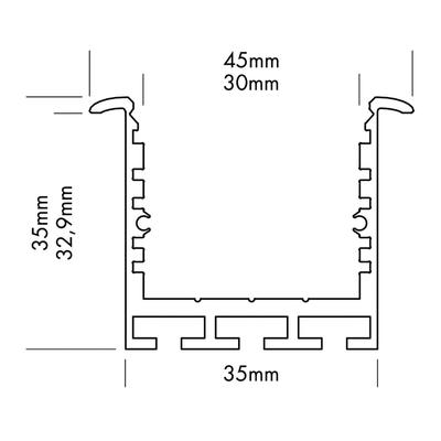 ALU PROFILE SQ-LINE REC 24 silber 2m