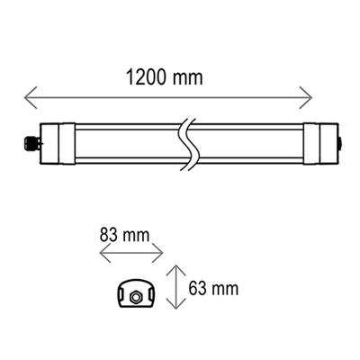 QUICK CONNECT 120, 36W, 3000°K/ 4000°K/ 5000°K, IP66, 1.2m