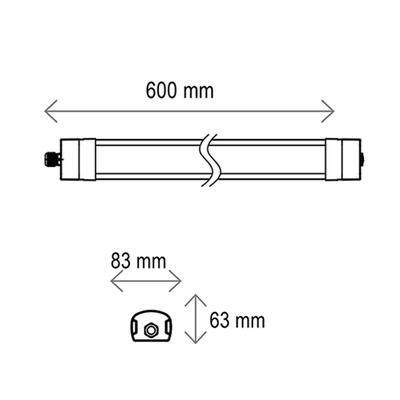 QUICK CONNECT 60, 18W, 3000°K/ 4000°K/ 5000°K, IP66, 0.6m