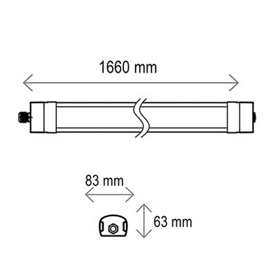QUICK CONNECT 150 SENSOR & EMERGENCY, 50W, 3000°K/ 4000°K/ 5000°K, IP66, 1.66m