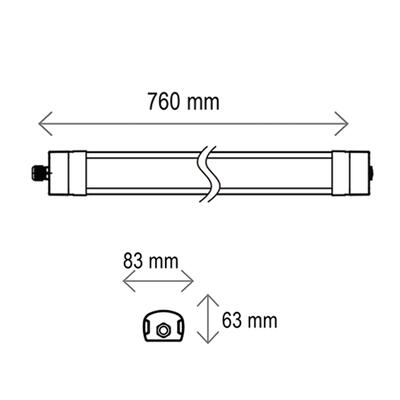 QUICK CONNECT 60 SENSOR, 18W, 3000°K/ 4000°K/ 5000°K, IP66, 0.76m