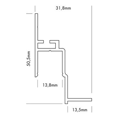 ALU PROFILE S-LINE CEILING 24 weiss 3m