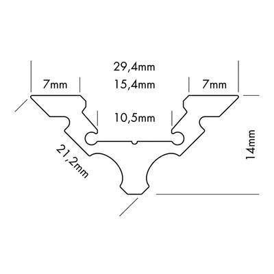 ALU PROFILE S-LINE CORNER silber 5m