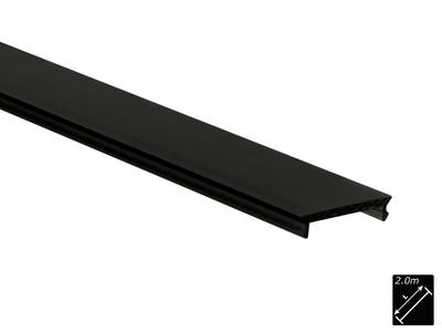 PLASTIC COVER S-LINE FLAT, BLACK, 2m