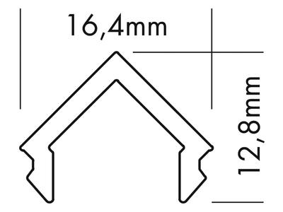 PLASTIC COVER S-LINE TRIANGLE, MILKY (OPAL), 2m