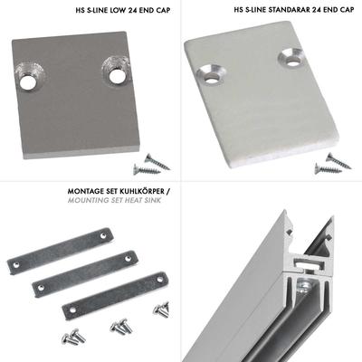 ALU PROFILE S-LINE KÜHLKÖRPER silber 2m