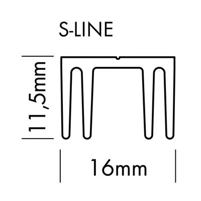 ALU PROFILE S-LINE KÜHLKÖRPER silber 2m